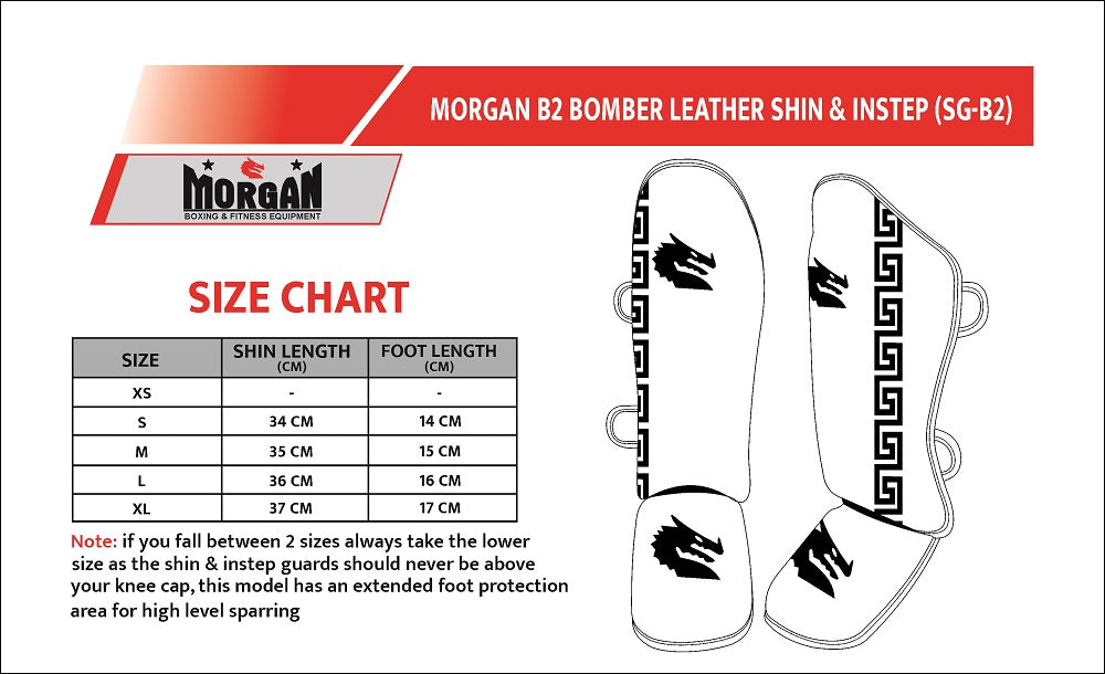 Morgan B2 Bomber Leather Sparring Shin & Instep